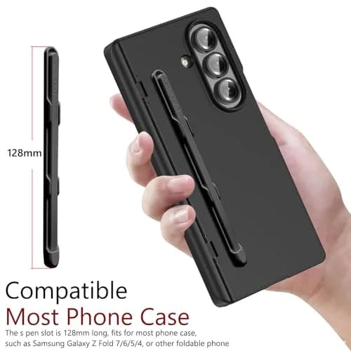 YQODSZ Stylus Pen & S Pen Holder for Samsung Galaxy Z Fold 7/6/5 Case | Matte Black thumbnail 6