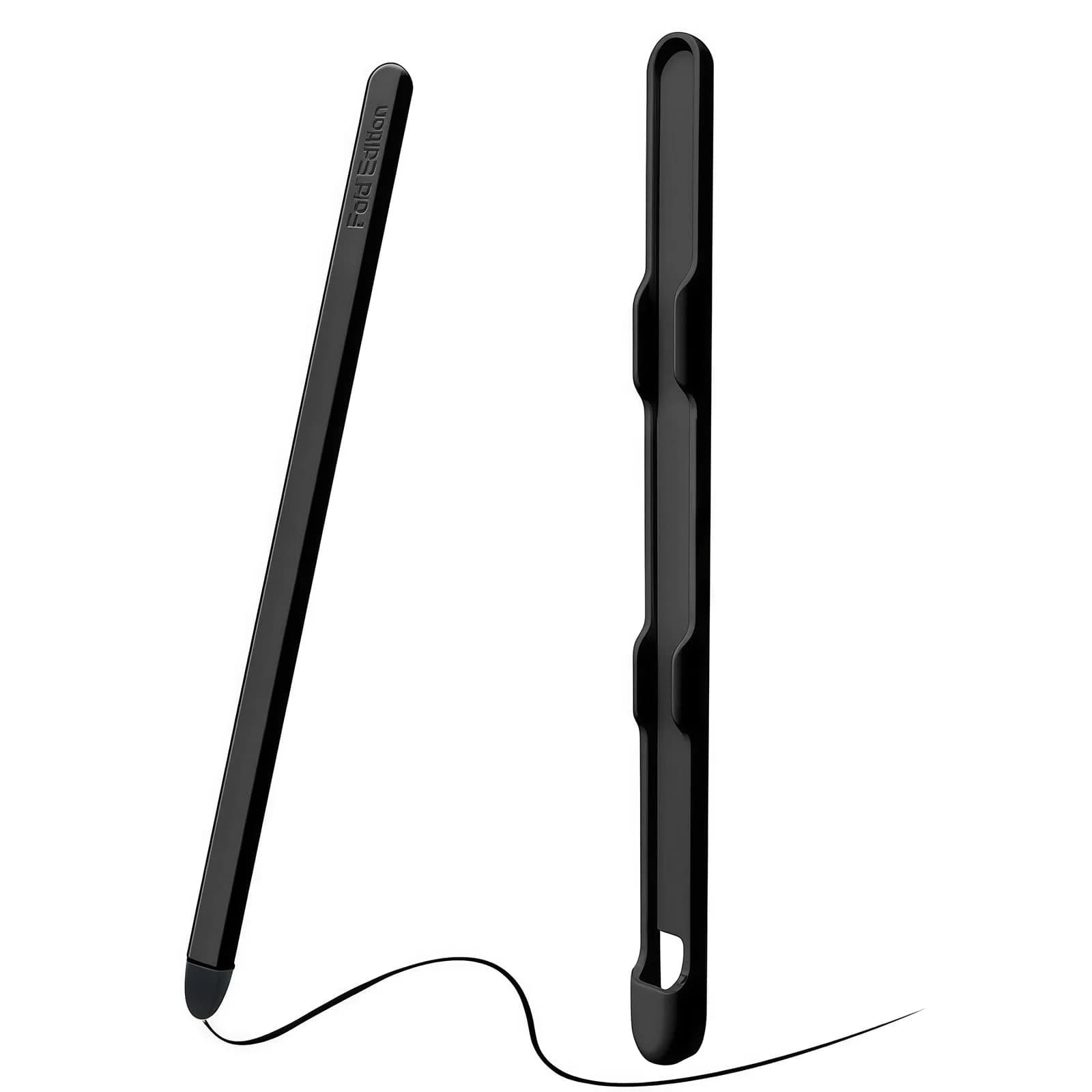 YQODSZ Stylus Pen & S Pen Holder for Samsung Galaxy Z Fold 7/6 / 5 | Slim Silicone Tip, Adhesive Slot, Blue — Matte Black