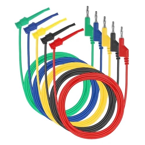 Sumnacon 5Pcs Stackable Banana Plug to Test Hook Wire Cable Kit, 6.6Ft/2M | 500V/5A Testing Leads with Insulation thumbnail 1