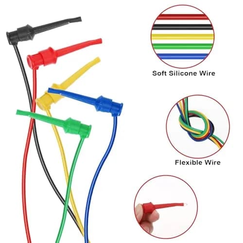 Sumnacon 5Pcs Stackable Banana Plug to Test Hook Wire Cable Kit, 6.6Ft/2M | 500V/5A Testing Leads with Insulation thumbnail 4