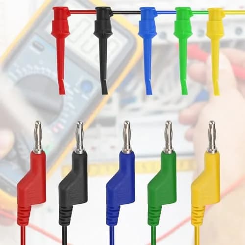 Sumnacon 5Pcs Stackable Banana Plug to Test Hook Wire Cable Kit, 6.6Ft/2M | 500V/5A Testing Leads with Insulation thumbnail 6