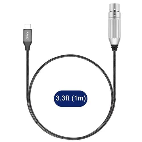 J&D USB C to XLR Microphone Cable 1m (3.3 Feet) | Braided Balanced Audio Cord for Dynamic Mics thumbnail 7
