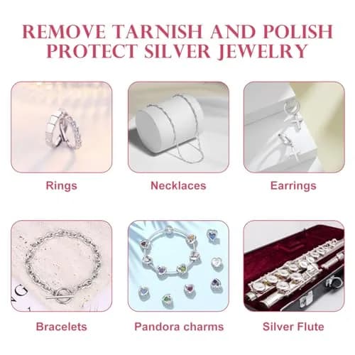SEVENWELL 100pcs Pink Jewelry Cleaning Cloths 8cm x 8cm | Individually Wrapped Silver Polishing Towels thumbnail 4