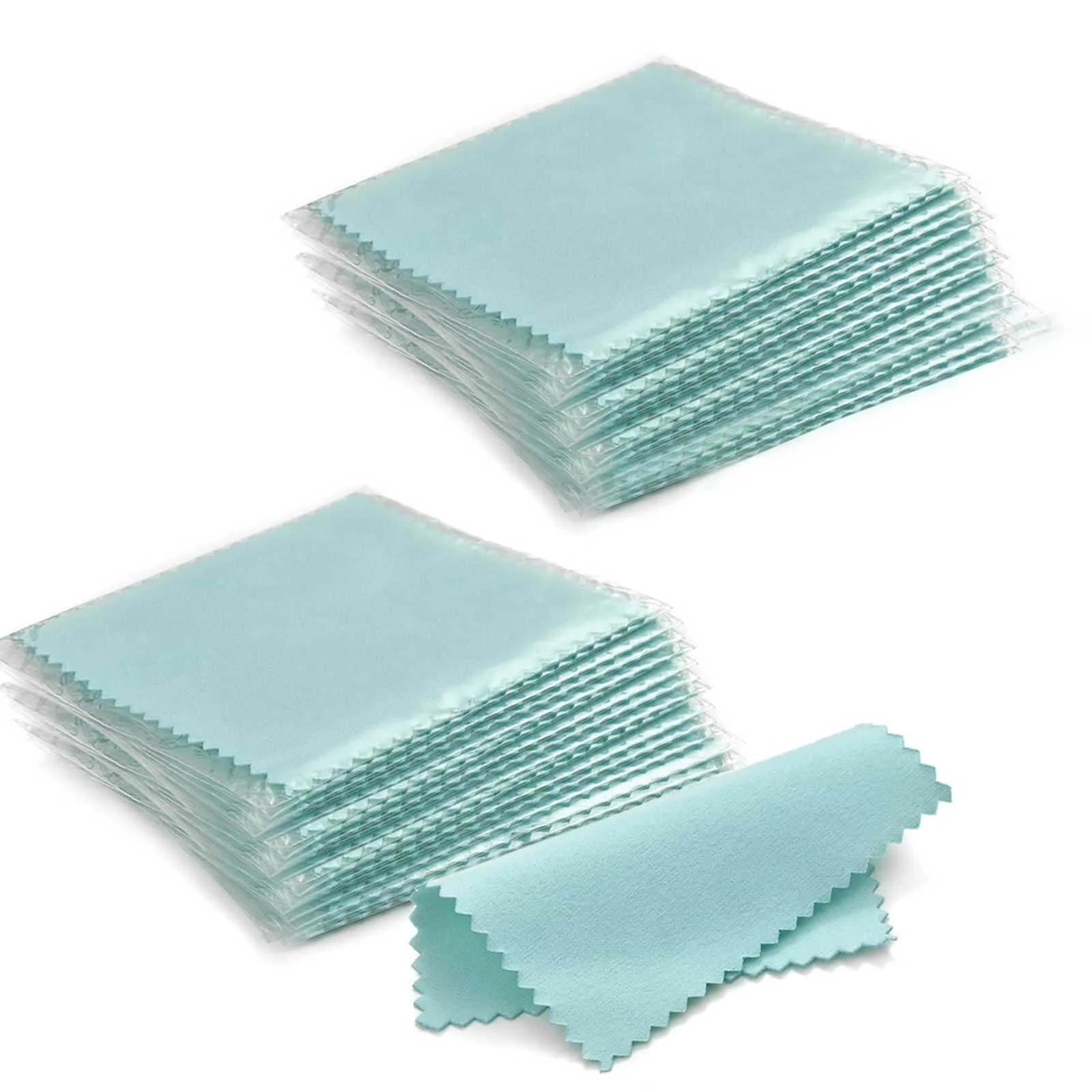 SEVENWELL 100pcs Jewelry Cleaning Cloth 8cm x 8cm | Polishes Sterling Silver, Gold, Platinum
