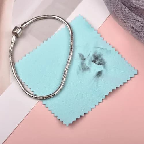 SEVENWELL 100pcs Jewelry Cleaning Cloth 8cm x 8cm | Polishes Sterling Silver, Gold, Platinum thumbnail 5