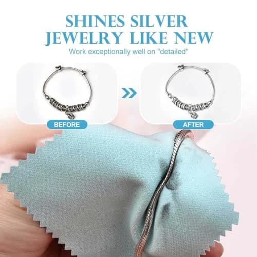 SEVENWELL 100pcs Jewelry Cleaning Cloth 8cm x 8cm | Polishes Sterling Silver, Gold, Platinum thumbnail 3