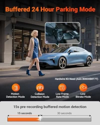 VANTRUE S1 Pro 2-Channel Dash Cam 1440P + 1080P | STARVIS 2 Night Vision, GPS, WiFi, AI Safety thumbnail 7