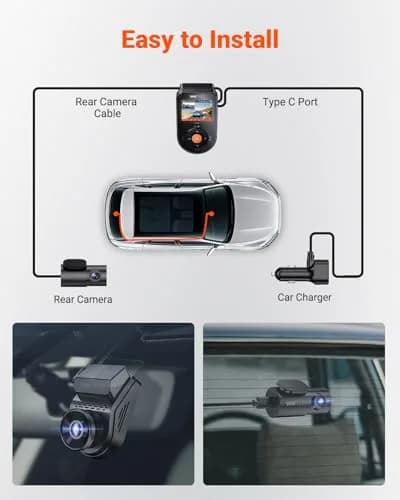 VANTRUE S1 Pro 2-Channel Dash Cam 1440P + 1080P | STARVIS 2 Night Vision, GPS, WiFi, AI Safety thumbnail 9