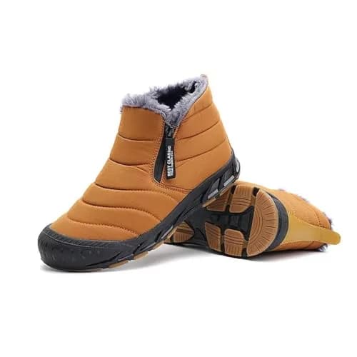 Jakcuz Men’s Winter Ankle Snow Boots, Brown, Size 10.5 | Warm, Non-Slip & Stylish for Cold Weather thumbnail 4