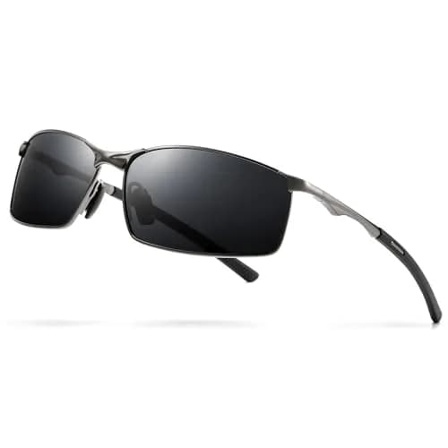 SUNGAIT SGT559-QH Polarized Sunglasses Men Rectangular Metal Frame with Spring Hinge | Stylish & Durable thumbnail 1