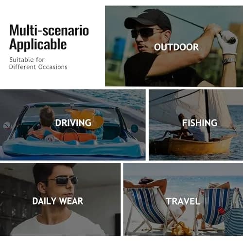 SUNGAIT SGT559-QH Polarized Sunglasses Men Rectangular Metal Frame with Spring Hinge | Stylish & Durable thumbnail 5