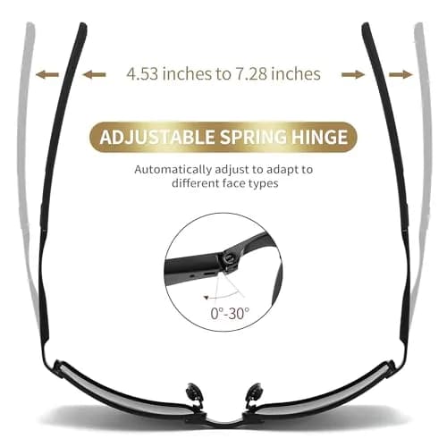 SUNGAIT Polarized Sunglasses Men Rectangular Metal Frame with Spring Hinge | UV Protection & Lightweight thumbnail 4