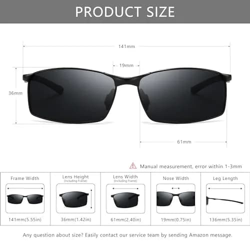SUNGAIT Polarized Sunglasses Men Rectangular Metal Frame with Spring Hinge | Stylish & Durable thumbnail 5