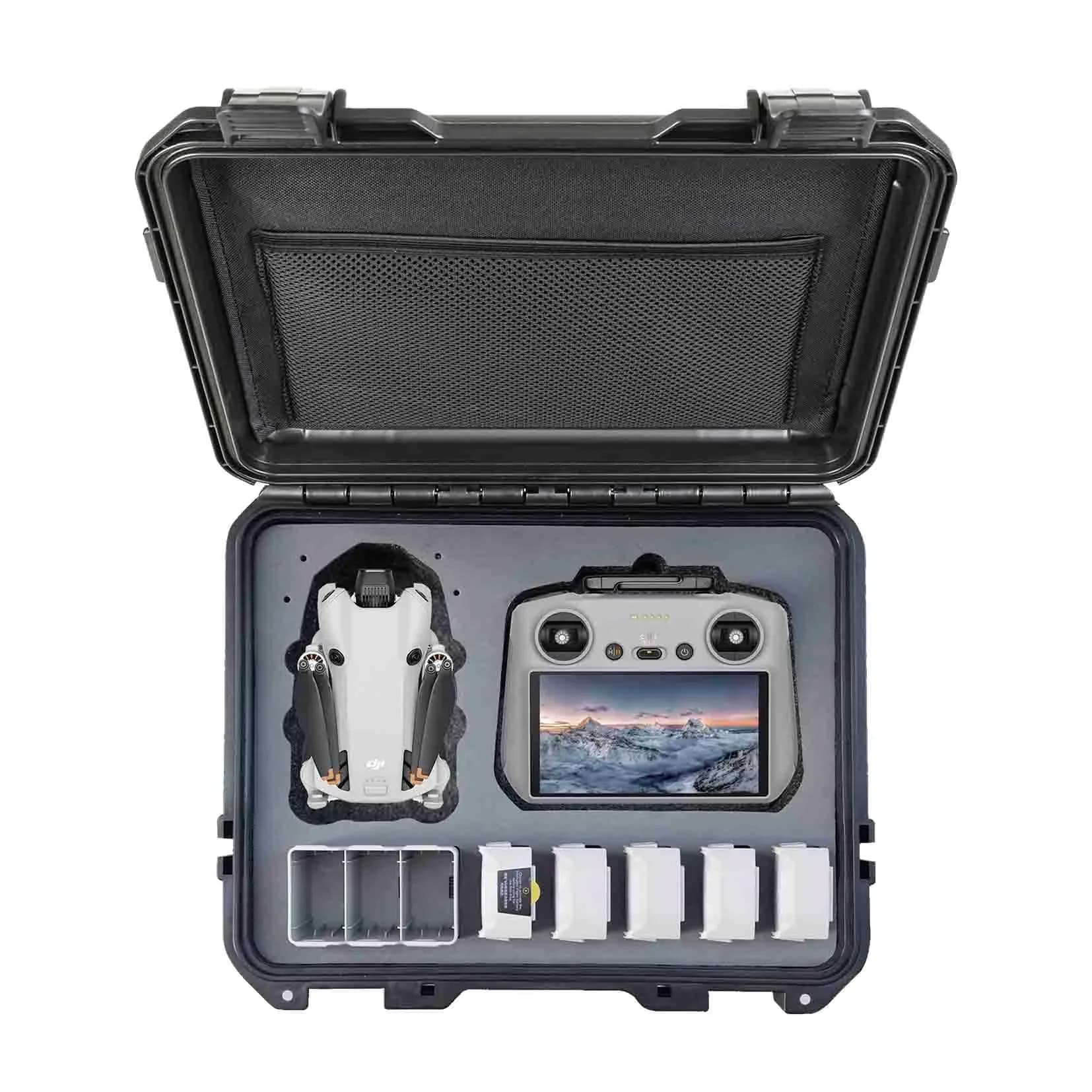 INNVO Waterproof Hard Case for DJI Mini 3 / Mini 4 Pro Fly More Combo | IP67 Rated, 7L Capacity, Black