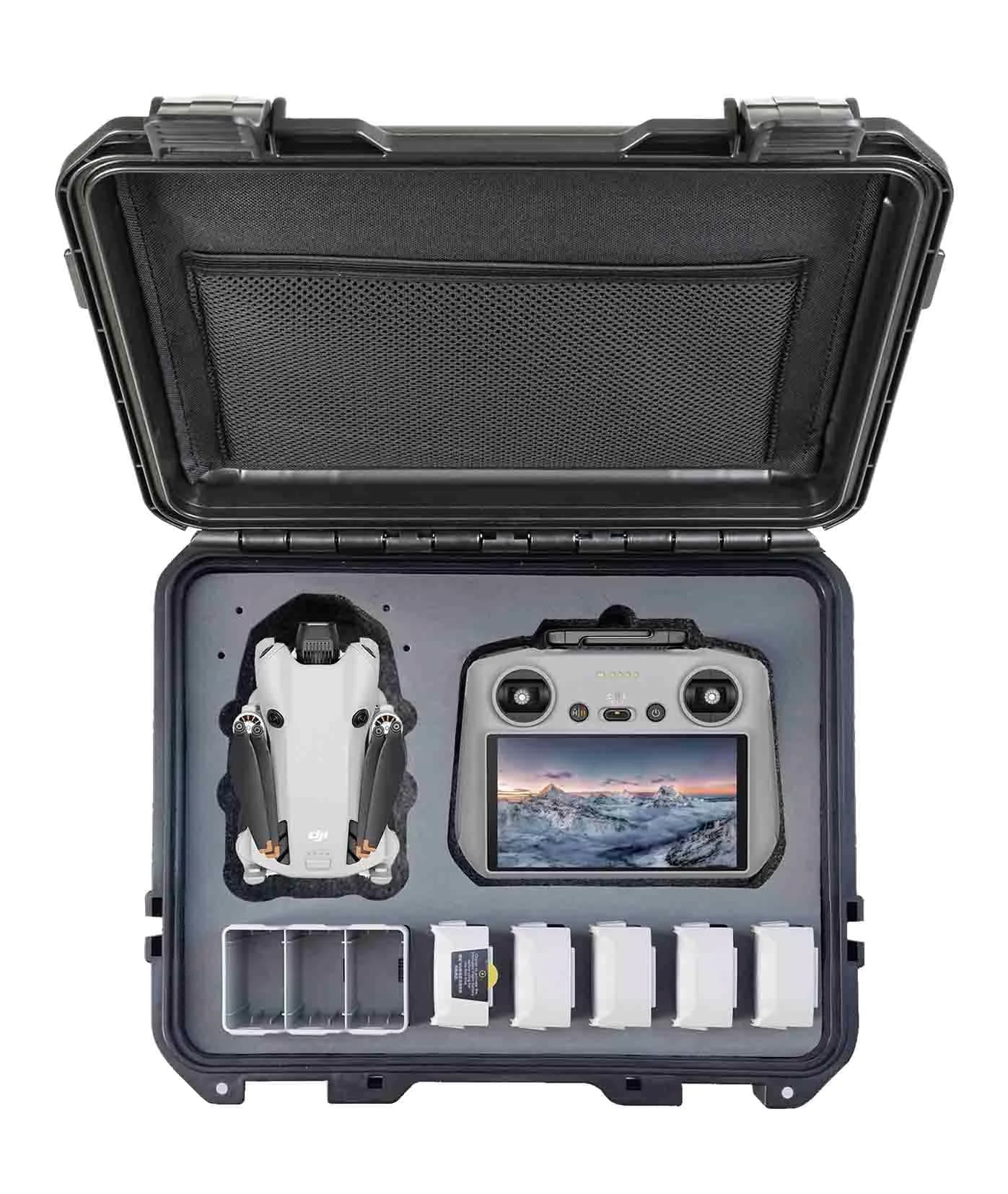 INNVO Waterproof Hard Case for DJI Mini 3 / Mini 4 Pro Fly More Combo | IP67 Rated, 7L Capacity, Black — Iwc006