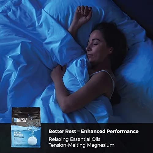Muscle Rehab Epsom Salt Bath Bombs 8 Pack | Magnesium Recovery with Arnica & Essential Oils for Post-Workout Relaxation thumbnail 4