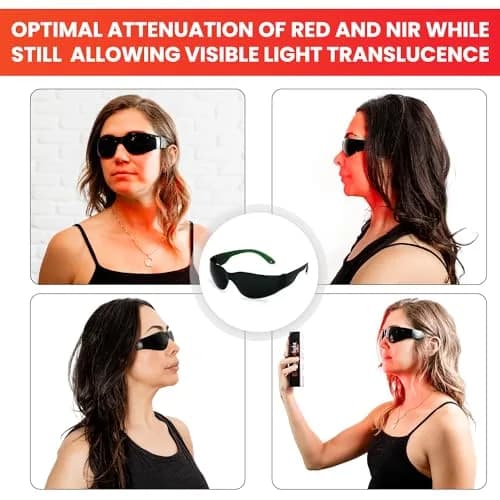 Mito Red Light Red Light Glasses | Eye Protection for Red Light Therapy (600nm-900nm) | IR5 Extra Dark thumbnail 5