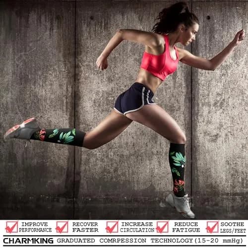 CHARMKING Compression Socks for Women & Men Circulation (3 Pairs) 15-20 mmHg | Medical Grade Support thumbnail 2