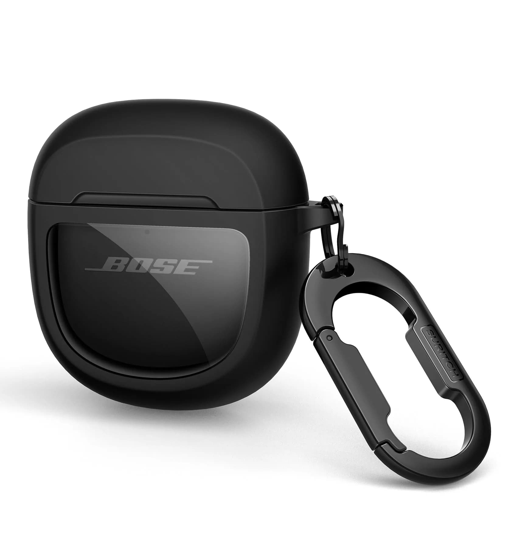 SURITCH Black Protective Case for Bose QuietComfort Earbuds II & Ultra | 7.3cm (2.87in)