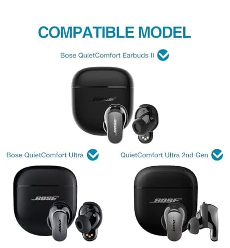 SURITCH Black Protective Case for Bose QuietComfort Earbuds II & Ultra | 7.3cm (2.87in) thumbnail 2