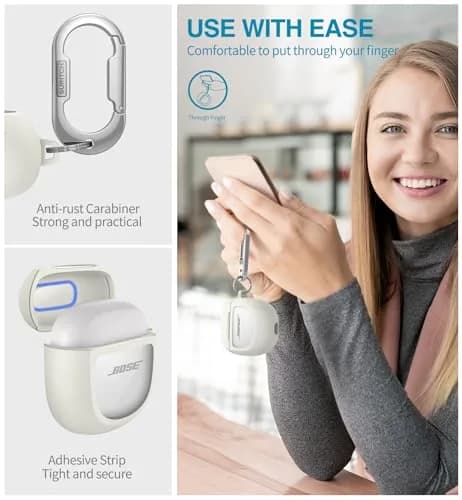 SURITCH Protective Case for Bose QuietComfort Earbuds II & Ultra | White (1-Pack) thumbnail 6