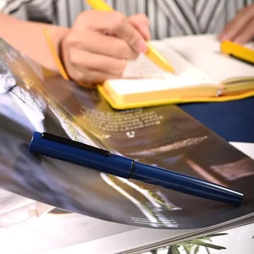 HONG DIAN C1 Fountain Pen Extra Fine Nib, Dark Blue & Classic Retro Design Metal Pen with Ink Converter (140mm, 26.5g) thumbnail 5