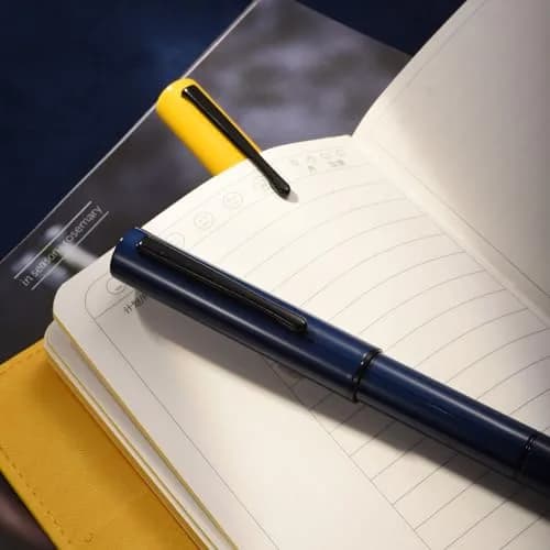 HONG DIAN C1 Fountain Pen Extra Fine Nib, Dark Blue & Classic Retro Design Metal Pen with Ink Converter (140mm, 26.5g) thumbnail 3