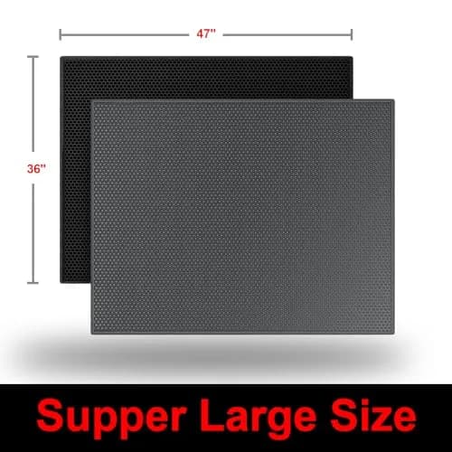 Waretary Cat Litter Mat, 47"x 36" Waterproof, Scatter Control, Black | XL Size, Easy to Clean, Paw-Friendly thumbnail 7