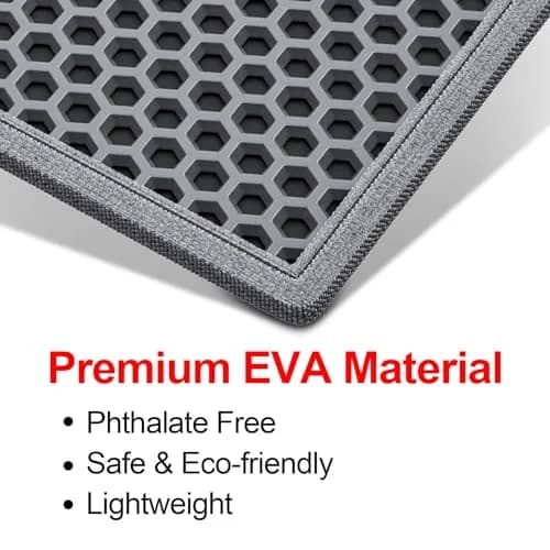 Waretary Cat Litter Mat, 47"x 36" Waterproof, Scatter Control, Grey | Large EVA Pet Mat for Clean Floors thumbnail 5