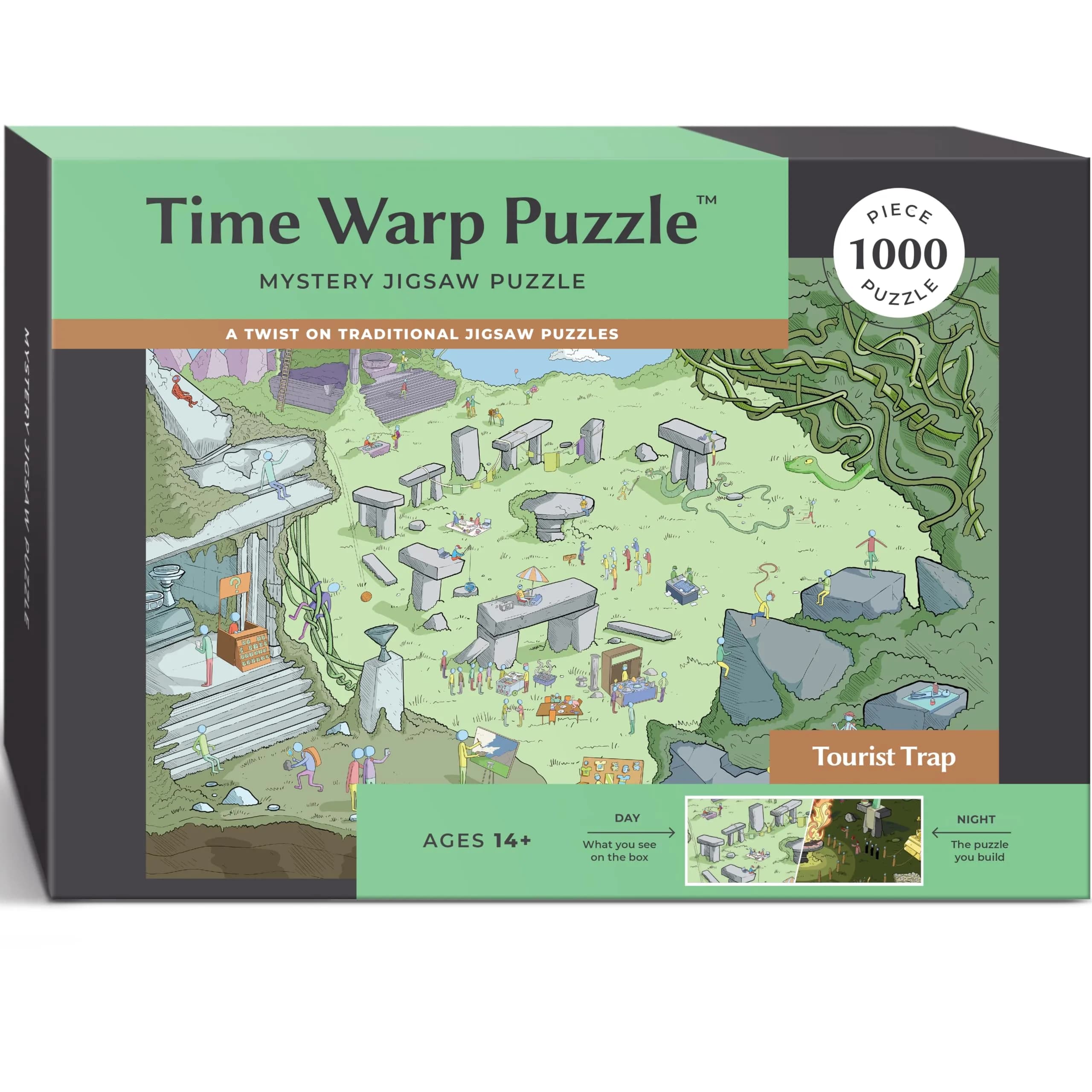 da Vinci's Room Time Warp Puzzle – Star Watchers - 1000 Piece Jigsaw Puzzle for Adults | Day to Night Scene Challenge — 1000 pieces, 26.625 x 19.25 inches