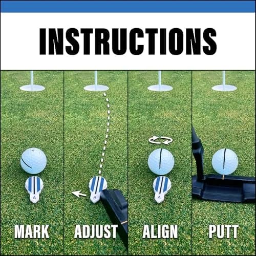 Alignment Ball Mark Golf Putting Alignment Aid Tool 5-Pack | Rotate to Aim for Consistent Rolls thumbnail 3