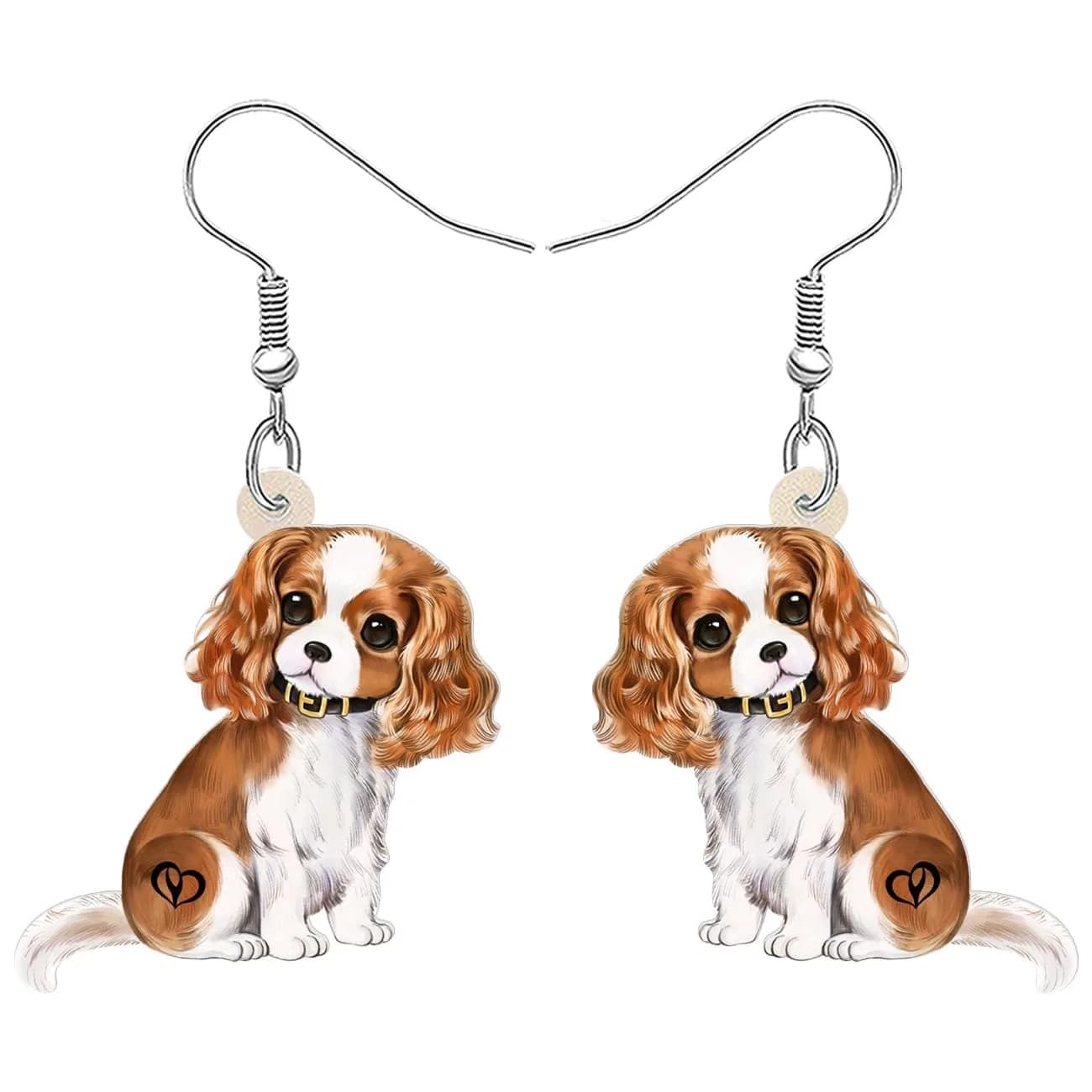 YINYA Acrylic Cavalier King Charles Spaniel Dog Earrings Dangle Drop Jewelry for Women (Brown) | Lightweight & Novelty - main product image