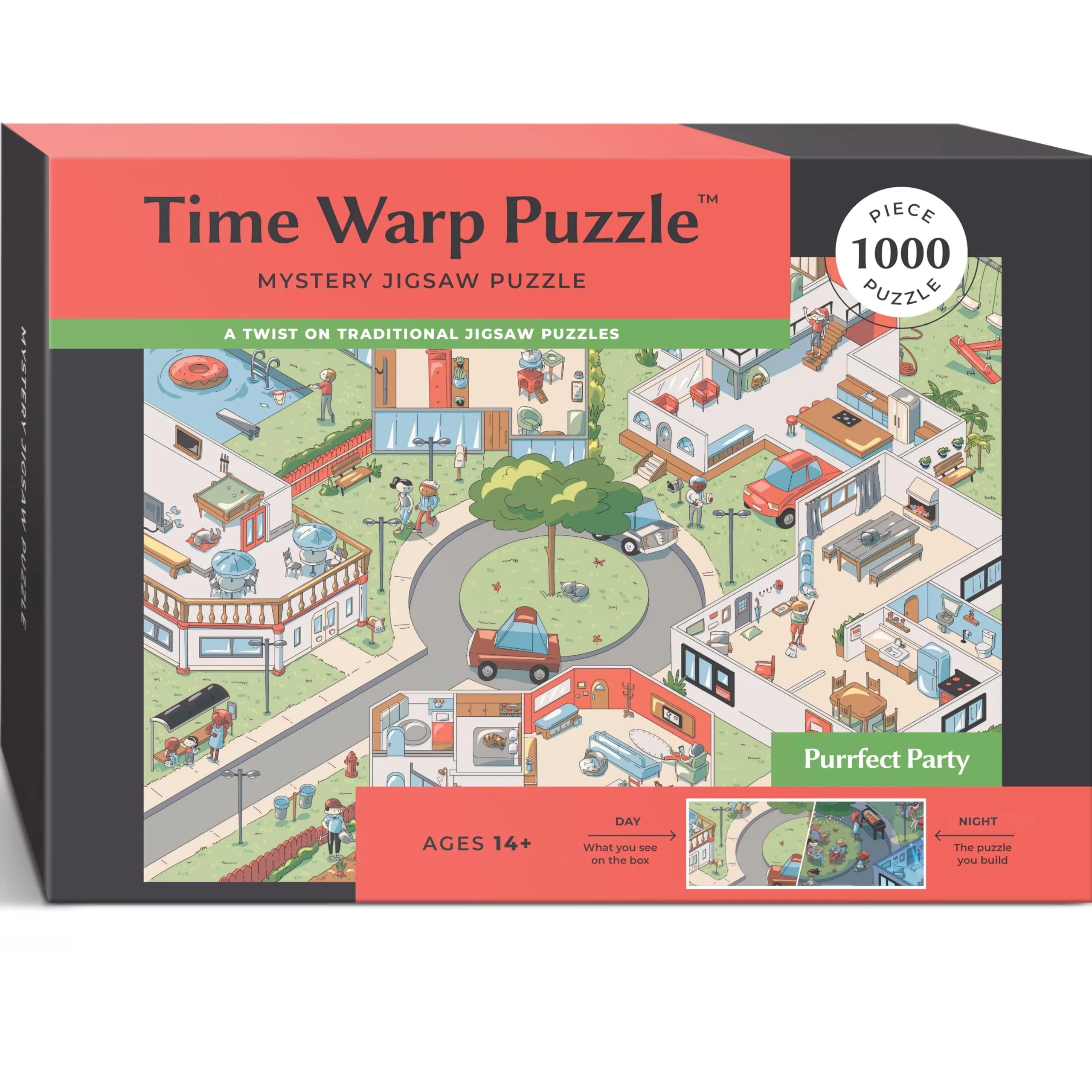da Vinci's Room Time Warp Puzzle – Star Watchers - 1000 Piece Jigsaw Puzzle for Adults | Day to Night Scene Challenge — Purrfect Party