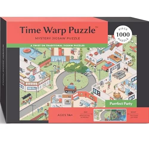 da Vinci's Room Time Warp Puzzle – Purrfect Party 1000 Piece Jigsaw Puzzle | 52.2 x 46.3 cm (20.5 x 18.2 inches) thumbnail 1