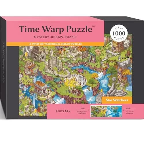 da Vinci's Room Time Warp Puzzle – Star Watchers - 1000 Piece Jigsaw Puzzle for Adults | Day to Night Scene Challenge thumbnail 1