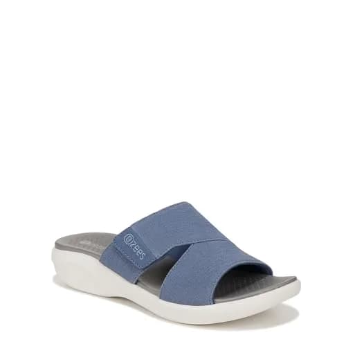 LifeStride Carefree Machine Washable Wedge Sandal Blue | Casual Slip-On Comfort thumbnail 1