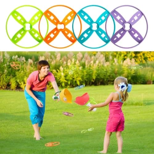 pamexin Outside Toys for Kids Ages 4-8 | 24 Discs Outdoor Play Set with Launchers thumbnail 2