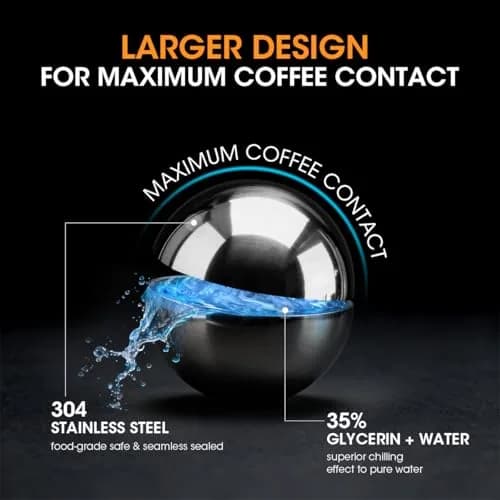 AIEVE Espresso Cooling Balls (2 Pack) Stainless Steel Espresso Accessories | Chill Coffee for Smoother Taste & Reduced Dilution thumbnail 5