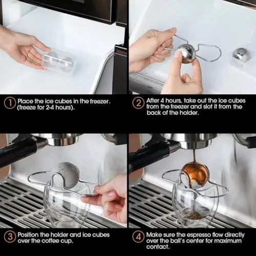 AIEVE Espresso Cooling Balls (2 Pack) Stainless Steel Espresso Accessories | Chill Coffee for Smoother Taste & Reduced Dilution thumbnail 7