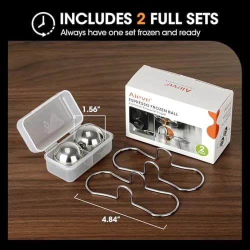 AIEVE Espresso Cooling Balls (2 Pack) Stainless Steel Espresso Accessories | Chill Coffee for Smoother Taste & Reduced Dilution thumbnail 8