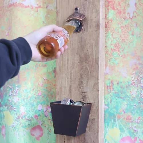 HAIICEN Vintage Copper Wall Mount Bottle Opener 2-Pack | Rustic Beer Cap Opener with Screws thumbnail 4