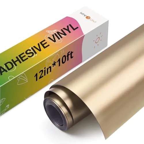 HTVRONT Champagne Gold Matte Vinyl Roll 12" x 10FT (305cm) | Permanent Adhesive for Crafts & Decals thumbnail 1