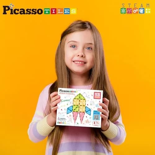 PicassoTiles Mini Diamond Series Magnet Building Blocks Toy Set 13pcs | Portable STEM Learning Kit for Kids 3+ thumbnail 7