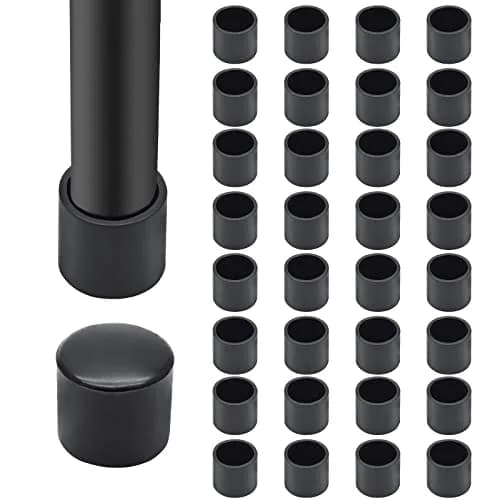Auvotuis Black PVC Chair Leg Tips 16mm (0.63 Inch) Diameter | Protects Floors & Furniture thumbnail 1