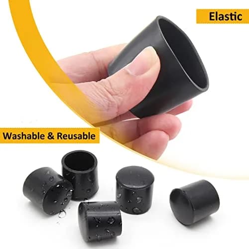 Auvotuis Black PVC Chair Leg Tips 16mm (0.63 Inch) Diameter | Protects Floors & Furniture thumbnail 3