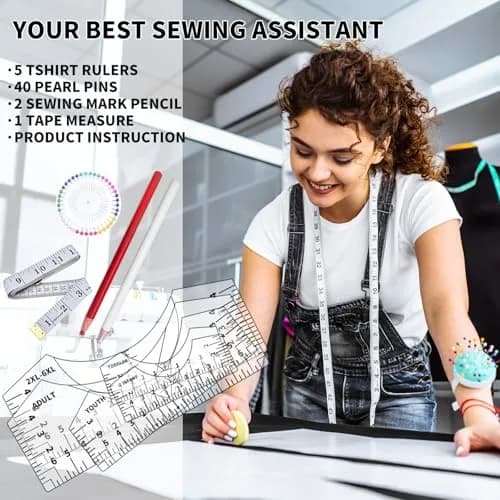 tietoc T-Shirt Ruler Guide Set with Measuring Tape | 4 Sizes for Vinyl Alignment & Heat Press thumbnail 6