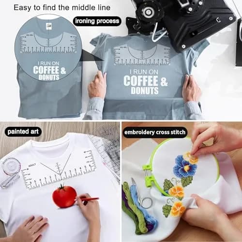 tietoc T-Shirt Ruler Guide Set with Measuring Tape | 4 Sizes for Vinyl Alignment & Heat Press thumbnail 7