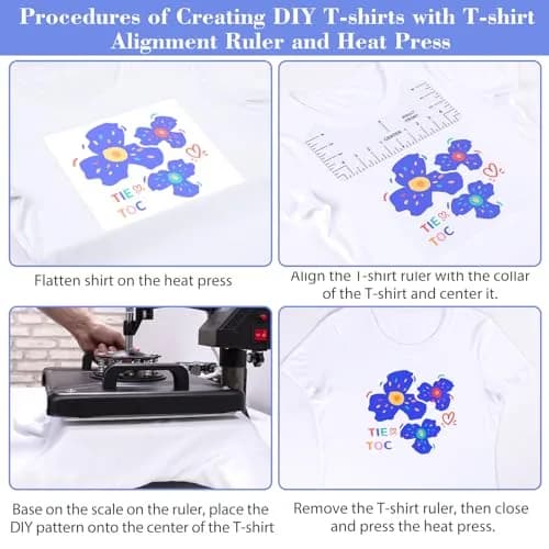 tietoc T-Shirt Ruler Guide Set with Measuring Tape | 4 Sizes for Vinyl Alignment & Heat Press thumbnail 8