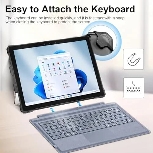 YORUNOHOSHI 12.3" Surface Pro Rugged Cover Case with Pen Holder | Translucent Black thumbnail 6
