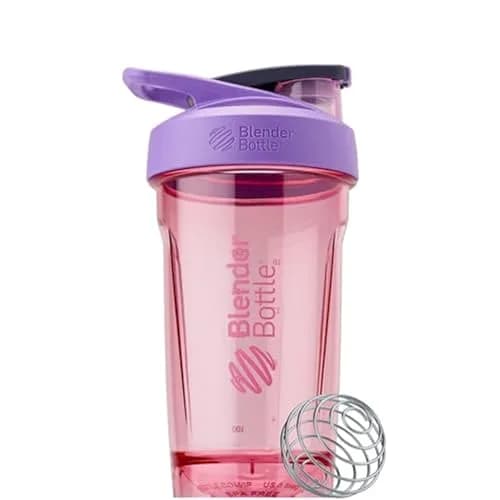 BlenderBottle Strada Shaker Bottle 24 oz (710 ml) Purple | Leak-Proof Locking Lid & BlenderBall Whisk thumbnail 1
